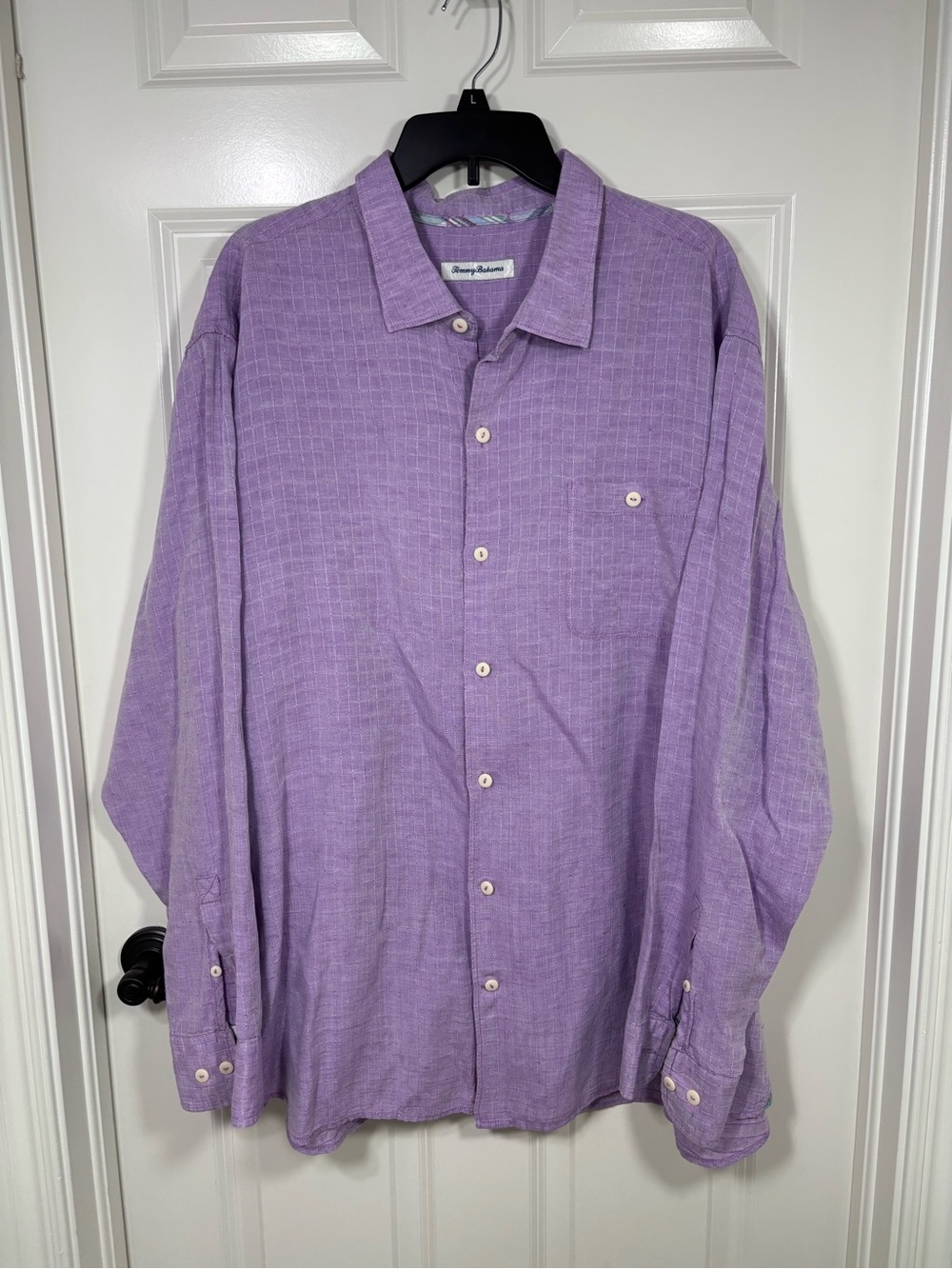 Tommy Bahama Linen Blend Long Sleeve Button Up Shirt Men’s XXXL Purple